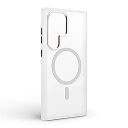 Чехол Samsung Galaxy S24 Ultra 5G (SM-S928), Unit MagSafe, белый, прозрачный, магсейф, противоударный, магнитный, панель-накладка с поддержкой MagSafe, с поддержкой беспроводной зарядки, TPU+PC, защита всего корпуса, ударопрочный - мініатюра 2