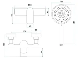 Змішувач для душу Rea Dart хром REA-B3303, Хром - мініатюра 6
