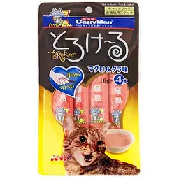 Ласощі для котівCattyMan Tuna&Codfish смачні тунець тріска рідкі 4 шт. х 16 г