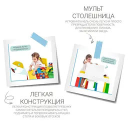 Дитячий функціональний столик і стільчик Poppet 5в1, жовтий (PP-002Y) - мініатюра 11