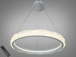 Біла підвісна LED-люстра Diasha 583-600WH, 95 Вт, з пультом, 60 см