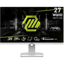 Монітор MSI 27" MAG 274QRFW 2xHDMI DP Audio IPS 2560x1440 180Hz 1ms sRGB 123% FreeSync Pivo teh0014266
