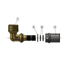 Кутник із зовнішньою різьбою прес APE AP 153 1/2″х16 000001736 - мініатюра 3