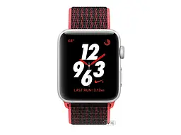 Смарт-годинник Apple Watch Nike+ Series 3 GPS + Cellular 42mm Silver Aluminum w. Bright Crimson/BlackSport L. (MQLE2) - мініатюра 2