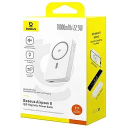 Портативний ЗП Power Bank Baseus EnerFill FM11 Ultra-Mini 22.5W з БЗП 10000mAh (PPFM11-1022) White - мініатюра 6