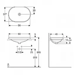 Раковина Geberit VariForm 60 500.731.01.2, Білий - мініатюра 2