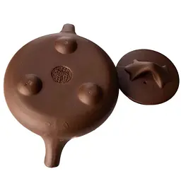 Иссинский чайник Трехрогий из печи, 190 мл - Коричневий - мініатюра 11