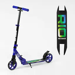 Самокат Best Scooter Rio 77-102х52х10 см Чорно-синій 000283541 - мініатюра 3