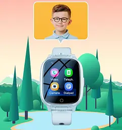 Годинник телефон для дітей Lemfo T93 з SIM картою, GPS трекером, подвійною HD камерою та прослуховуванням До 7 днів роботи Чорний - мініатюра 6