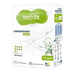 Пелюшки для малюків ActiLife Med Basic 60 х 60, 10 шт (4820174981419) - мініатюра 2