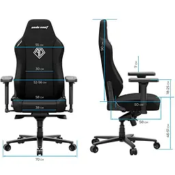 Крісло ігрове Anda Seat Phantom 3 XL Dark Gray Fabric (AD18XL-52-GB-F-G01) - мініатюра 8