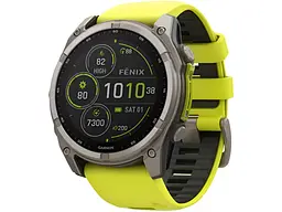 Спортивний годинник Garmin Fenix 8 51mm Solar Sapphire Titanium w. Amp Yellow/Graphite Silicone Band (010-02907-20/21) - мініатюра 2