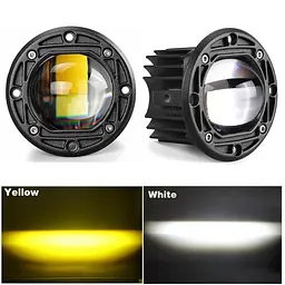 Фара додаткова Bi-LED Кругла 75x50 мм S-28 20W 10-80V W/Y 4 360 (Біле та Жовте Світло) - мініатюра 2