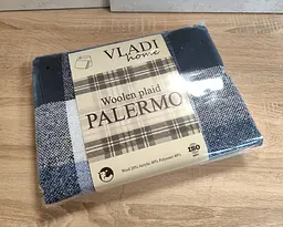 Плед Vladi Palermo Pictor біло-сіро-блакитний-світло-синій 140х200 - мініатюра 10