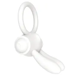 Ерекційне кільце - Power Clit Cockring Rabbit White - мініатюра 5