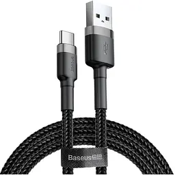 Кабель Baseus Cafule Type-C Cable 2A (3m) gray/black (CATKLF-UG1)