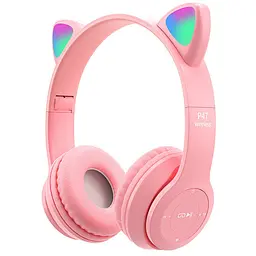 Бездротові дитячі навушники Bluetooth з вушками, LED-підсвітка, яскравий дизайн - мініатюра 9