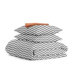 Євро постільна білизна з простирадлом на резинці GREY ZIGZAG COSAS (4822052042342)