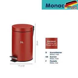 Відро для сміття Kela Monaco 3 л червоне (24289) - мініатюра 5