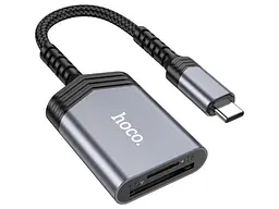 Картрідер Hoco UA25 2-in-1 USB-C to SD/TF Metal Gray (6942007608862)
