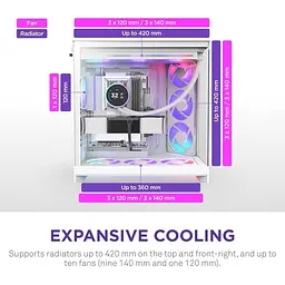 Корпус NZXT H9 Flow RGB Tempered Glass без БЖ White (CM-H92FW-R1) - мініатюра 9