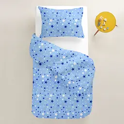 Дитяча постільна білизна в ліжечко COLOR STARS CS3, синій (StarsColorBlue_White_140) - мініатюра 2