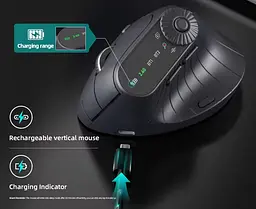 Вертикальна миша бездротова JOMAA 2,4G Bluetooth hub_fo7kvr - мініатюра 5