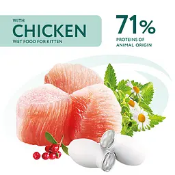 Набір вологого корму для кошенят Optimeal Kitten Chicken з куркою 340 г (4 шт. по 85 г) - мініатюра 5