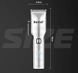 Машинка для стрижки волосся Kemei Km-6050 (Срібляста) - мініатюра 4
