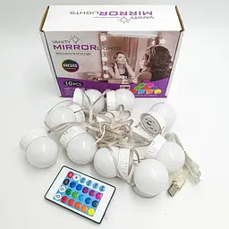 Підсвічування для дзеркала XO NO378 RGB з регулюванням яскравості 10 ламп пульт для зміни кольорів - мініатюра 4