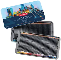Набір кольорових олівців Procolour 72 кольори метал Derwent - мініатюра 3