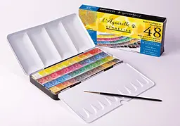 Набір акварельних фарб Sennelier L'Aquarelle, 48 кольорів, метал + 1 пензлик - мініатюра 4