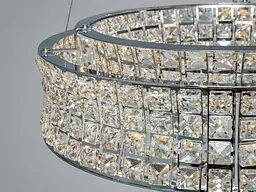 LED підвісна кришталева люстра 110Вт хром пульт - мініатюра 5