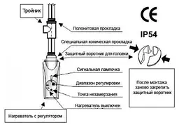 ТЕН для рушникосушки Heatpol GT-0.3 300 Вт з терморегулятором Хром 30412 - мініатюра 4
