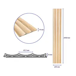 Рейка декоративна Sticker Wall WPC стінова 205х14х2900мм SW-00003018 - мініатюра 3