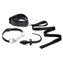 Tailz Puppy Play Set - Gag, Plug, Collar - рольовий БДСМ набір щеняти: кляп, анальна пробка з хвостом, нашийник