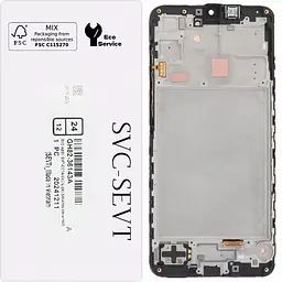 Дисплей Samsung A166 Galaxy A16 5G чорний, Amoled, оригінал, сервісне пакування, з рамкою, GH82-36143A
