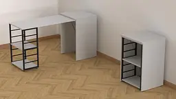Стіл-тумба трансформер Смарт 2/2 Ferrum-decor 750x1450x600 Чорний метал ДСП Біле 16 мм (FRD-105102) - мініатюра 6