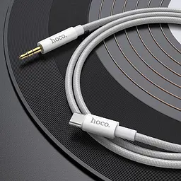 AUX кабель Hoco UPA19 Type-C to Jack 3.5 1 м сріблястий - мініатюра 2