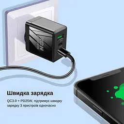 Зарядний пристрій XON PowerCharge 45W (PD25) USB Type-C (PCWA045025A2С1W 6082) Білий - мініатюра 4