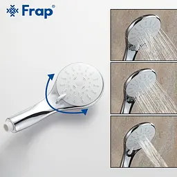 Душова система Frap F2431, поворотний вилив, лійка, білий/хром - мініатюра 6