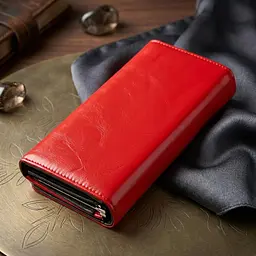 Гаманець жіночий з гладкої екошкіри KIVI 19075 червоний - мініатюра 3