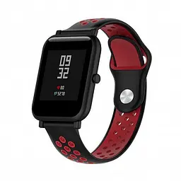 Універсальний ремінець для Amazfit Bip 20мм Black-Red (AMZBPSILNIKE-BRD) [36655]