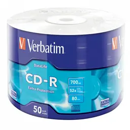 Диск CD Verbatim CD-R 700Mb 52x Wrap-box Extra (43787)