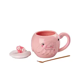 Чашка керамічна Happy Life Фламінго з кришкою та ложкою Smile 500 мл HPCY8276SM - мініатюра 2
