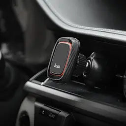 Автотримач для телефону магнітний HOCO CA23 на повітропровід Black/Carbon - мініатюра 2