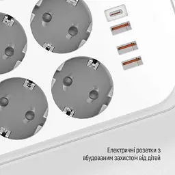 Мережевий фільтр живлення ColorWay (CW-CHE64PDW), 6 розеток/4USB 2M (CW-CHE64PDW) - мініатюра 8