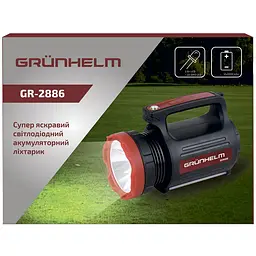 Ліхтар акумуляторний ручний Grunhelm LED GR-2886 5W+22SMDLED 2х2200 mAh (121277)  - мініатюра 3
