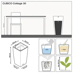 Вазон Lechuza Cubico Cottage, 14 л, білий (15226) - мініатюра 4