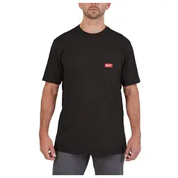 Футболка MILWAUKEE WTSSBL-XXL, з кишенею та коротким рукавом, чорна, (розмір XXL) - мініатюра 2